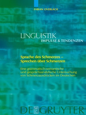 cover image of Sprache des Schmerzes--Sprechen über Schmerzen
